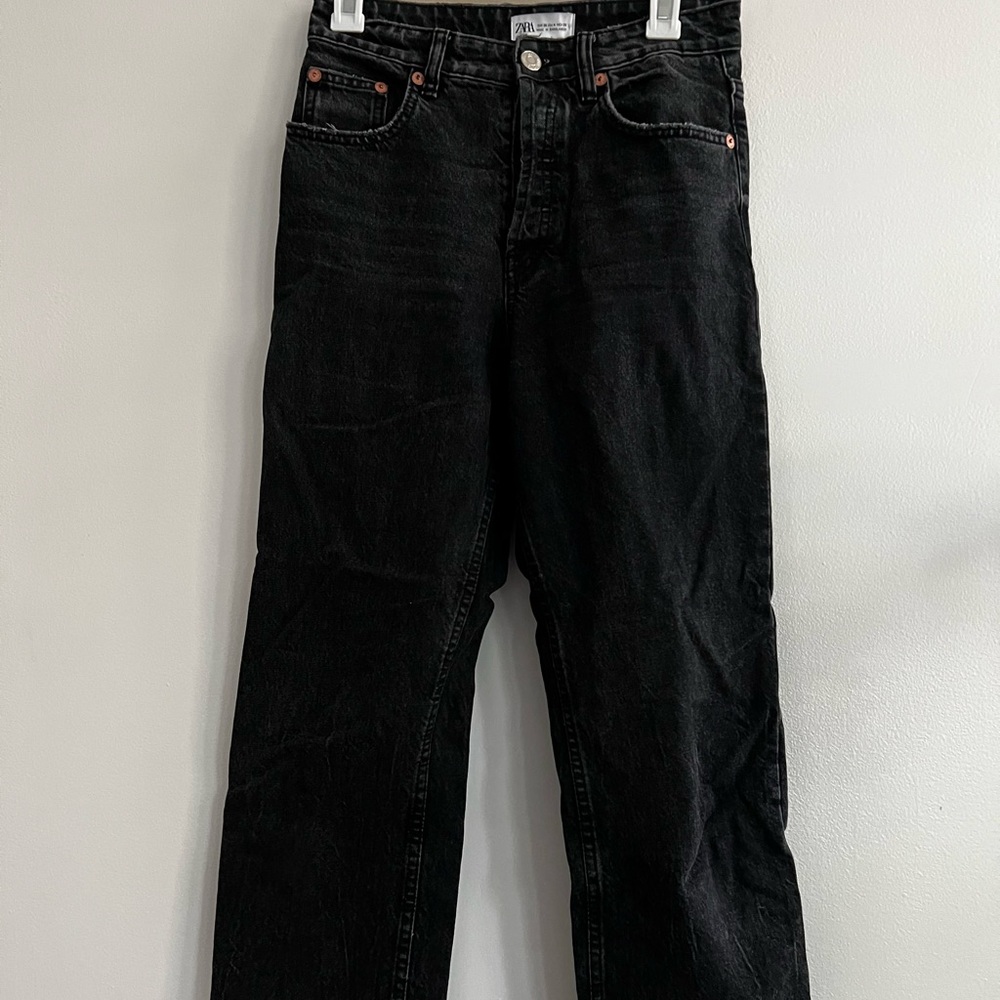 Zara straight leg black jeans